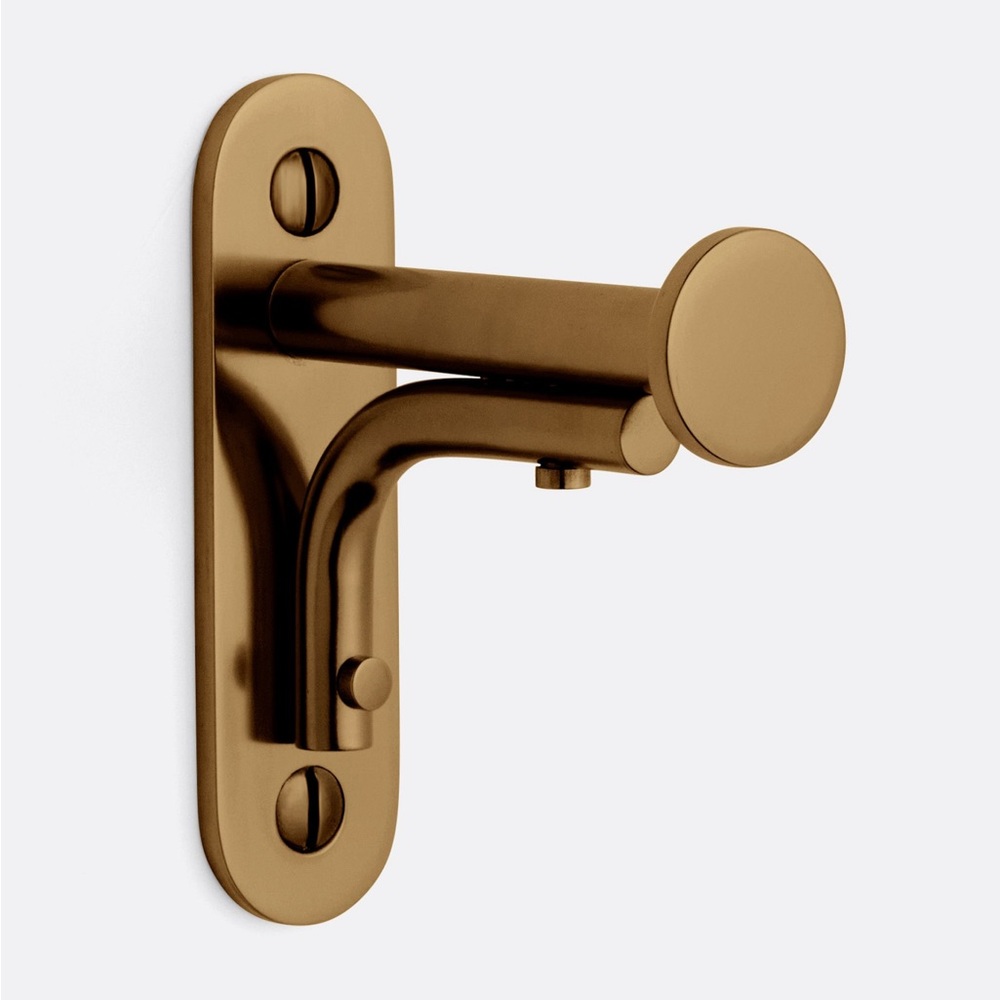 NIB Rejuvenation Posey Wall Hook, Heritage Brass